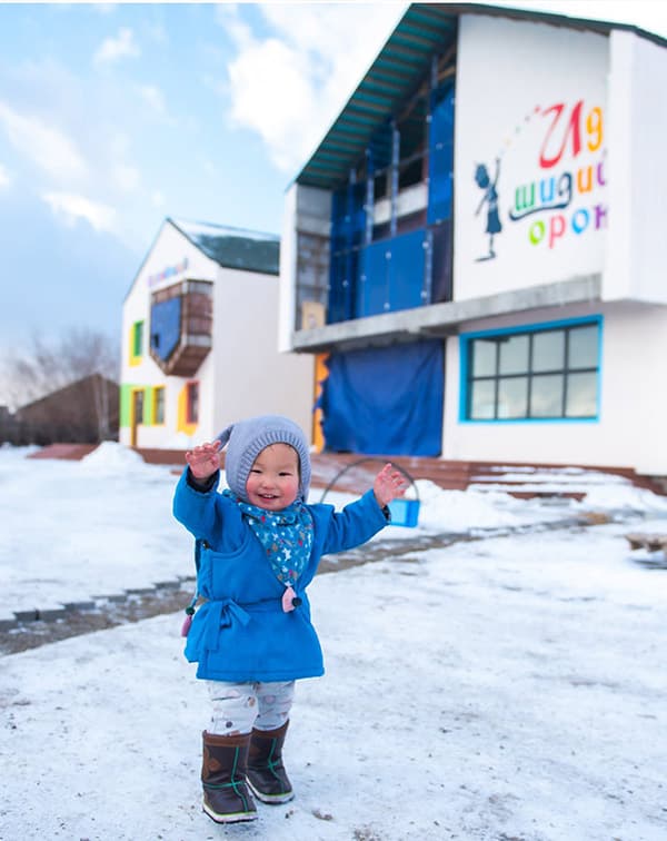 A child at a Lantuun Dohio Child Protection and Development Center in Mongolia